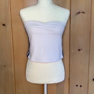 White and blue strips crop top